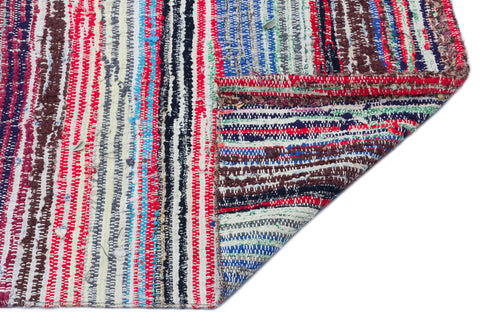 Girit Beige Striped Wool Handmade Area Rug 3'6" x 10'6"