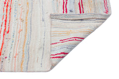 Girit Beige Striped Wool Handmade Area Rug 4'4" x 9'2"