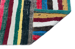 Girit 3184 Multy Striped Wool Handmade Area Rug 4'11" x 9'10"