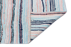 Girit Beige Striped Wool Handmade Area Rug 5'1" x 8'10"