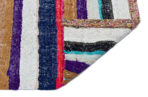 Girit Beige Striped Wool Handmade Area Rug 5'8" x 10'4"