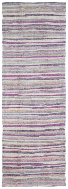 Girit Beige Striped Wool Handmade Area Rug 6'3" x 9'0"
