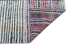 Girit Beige Striped Wool Handmade Area Rug 4'0" x 9'6"