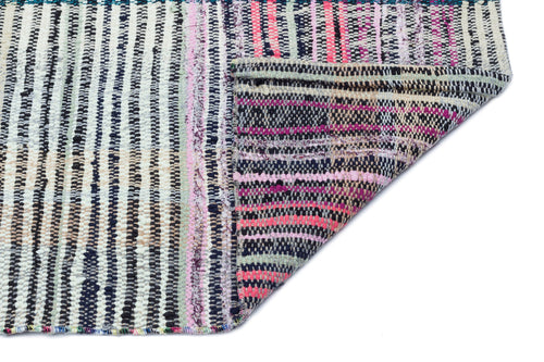 Girit Beige Striped Wool Handmade Area Rug 4'0" x 9'6"