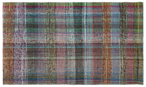 Girit Brown Striped Wool Handmade Area Rug 3'8" x 6'1"