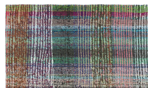 Girit Brown Striped Wool Handmade Area Rug 3'8" x 6'1"