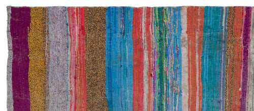 Girit Multy Striped Wool Handmade Area Rug 4'4" x 9'10"