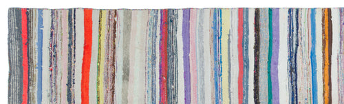 Girit Beige Striped Wool Handmade Area Rug 5'5" x 10'0"