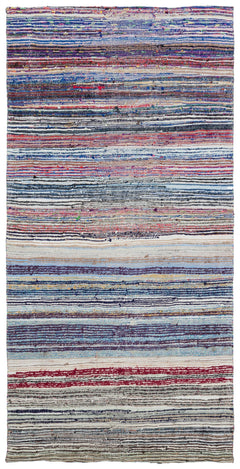 Girit Beige Striped Wool Handmade Area Rug 6'0" x 9'1"