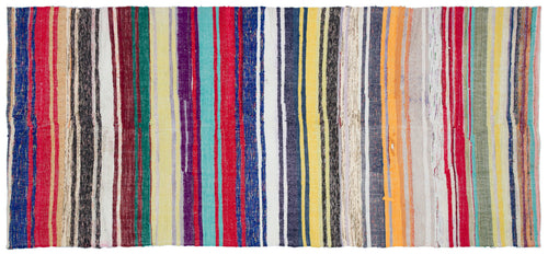 Girit Multy Striped Wool Handmade Area Rug 5'9" x 10'1"