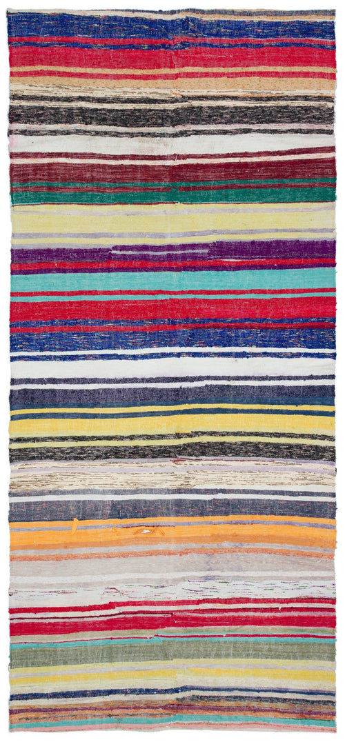 Girit Multy Striped Wool Handmade Area Rug 5'9" x 10'1"