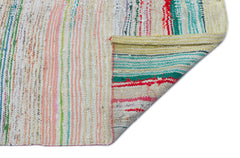 Girit Beige Striped Wool Handmade Area Rug 3'4" x 11'7"