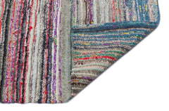 Girit Beige Striped Wool Handmade Area Rug 5'10" x 10'0"