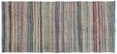 Girit Beige Striped Wool Handmade Area Rug 5'10" x 10'0"