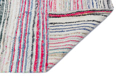 Girit Beige Striped Wool Handmade Area Rug 4'4" x 6'2"