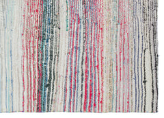 Girit Beige Striped Wool Handmade Area Rug 4'4" x 6'2"