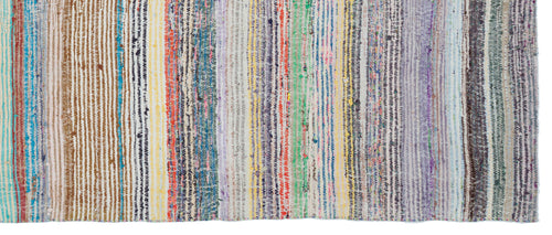 Girit Beige Striped Wool Handmade Area Rug 5'5" x 8'10"