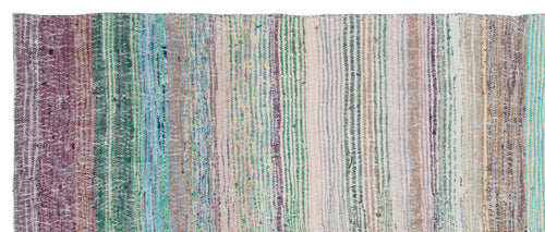 Girit Beige Striped Wool Handmade Area Rug 5'5" x 8'10"