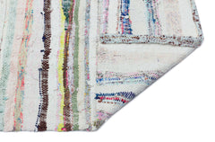 Girit Beige Striped Wool Handmade Area Rug 5'3" x 9'4"