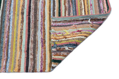 Girit 31951 Beige Striped Wool Handmade Area Rug 5'1" x 7'10"