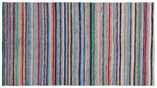 Girit 31952 Multy Striped Wool Handmade Area Rug 5'3" x 9'5"