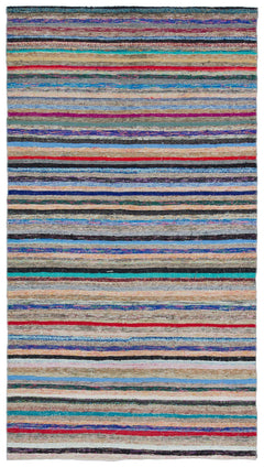 Girit 31952 Multy Striped Wool Handmade Area Rug 5'3" x 9'5"