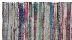 Girit Beige Striped Wool Handmade Area Rug 5'8" x 9'5"