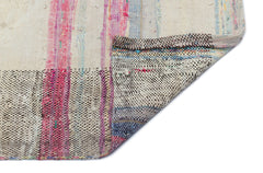 Girit Beige Striped Wool Handmade Area Rug 7'3" x 5'0"