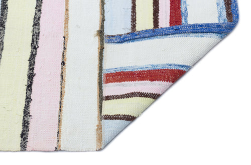 Girit 31961 Beige Striped Wool Handmade Area Rug 5'10" x 9'4"