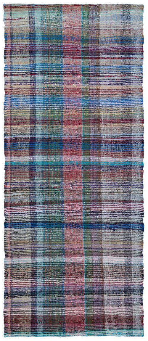 Girit Multy Striped Wool Handmade Area Rug 5'11" x 8'1"