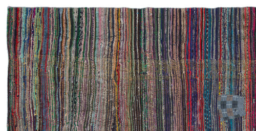 Girit Beige Striped Wool Handmade Area Rug 5'6" x 10'10"