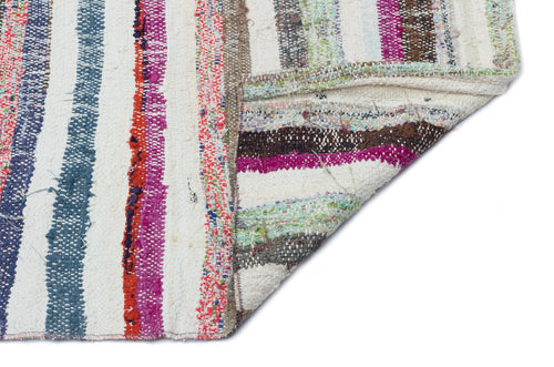 Girit 31972 Beige Striped Wool Handmade Area Rug 5'3" x 8'2"