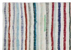 Girit 31972 Beige Striped Wool Handmade Area Rug 5'3" x 8'2"