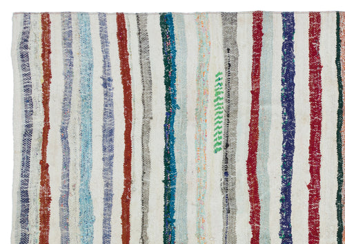 Girit 31972 Beige Striped Wool Handmade Area Rug 5'3" x 8'2"