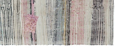 Girit Beige Striped Wool Handmade Area Rug 4'0" x 10'0"