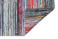 Girit Beige Striped Wool Handmade Area Rug 4'9" x 9'0"