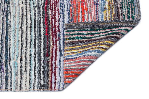 Girit Beige Striped Wool Handmade Area Rug 4'9" x 9'0"