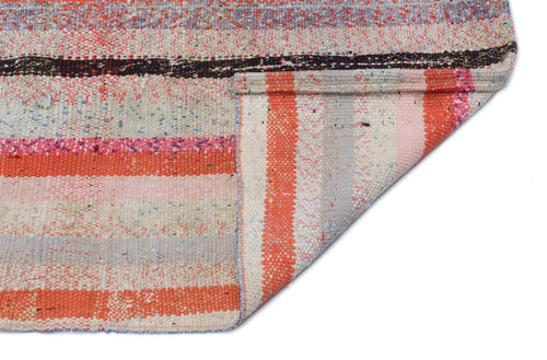 Girit Beige Striped Wool Handmade Area Rug 3'5" x 8'11"