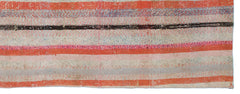 Girit Beige Striped Wool Handmade Area Rug 3'5" x 8'11"