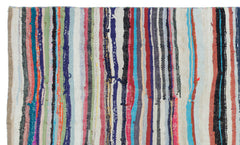 Girit Beige Striped Wool Handmade Area Rug 5'5" x 9'1"