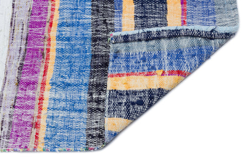 Girit Beige Striped Wool Handmade Area Rug 3'7" x 10'3"