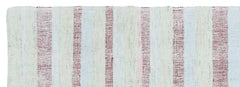 Girit Beige Striped Wool Handmade Area Rug 2'11" x 8'7"