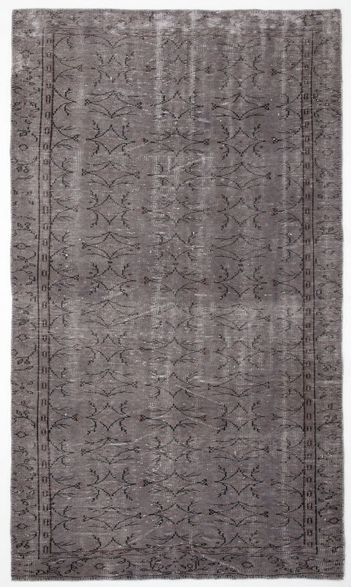 Atina Grey Vintage Wool Handmade Area Rug 5'4" x 9'2"