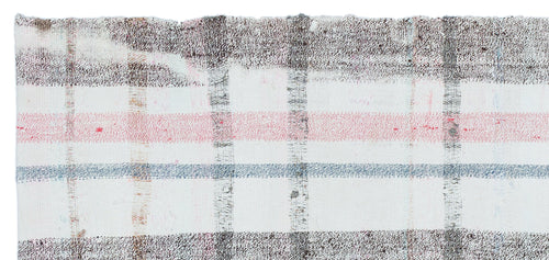 Girit Beige Striped Wool Handmade Area Rug 3'0" x 6'9"