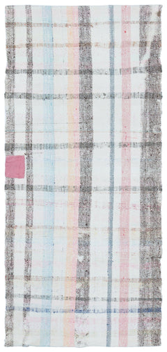 Girit Beige Striped Wool Handmade Area Rug 3'0" x 6'9"