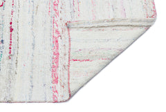 Girit Beige Striped Wool Handmade Area Rug 5'1" x 7'11"