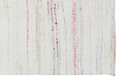 Girit Beige Striped Wool Handmade Area Rug 5'1" x 7'11"