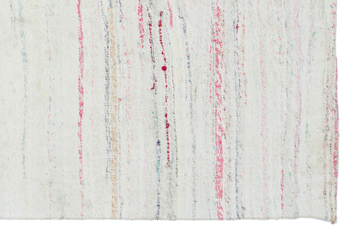 Girit Beige Striped Wool Handmade Area Rug 5'1" x 7'11"