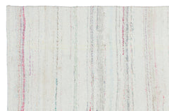 Girit Beige Striped Wool Handmade Area Rug 5'1" x 7'11"