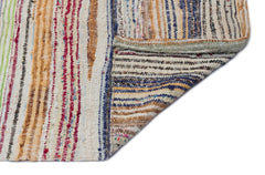 Girit Beige Striped Wool Handmade Area Rug 5'5" x 12'7"